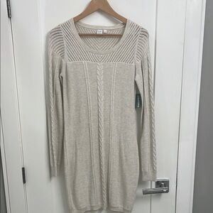Cream Knit Sweater Dress Medium